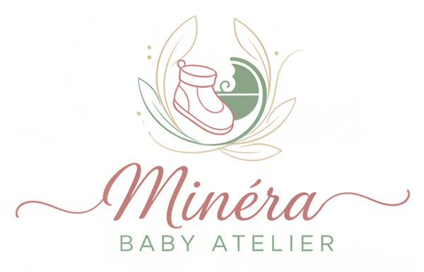 Create a unique logo, white background for Minéra Baby Atelier
